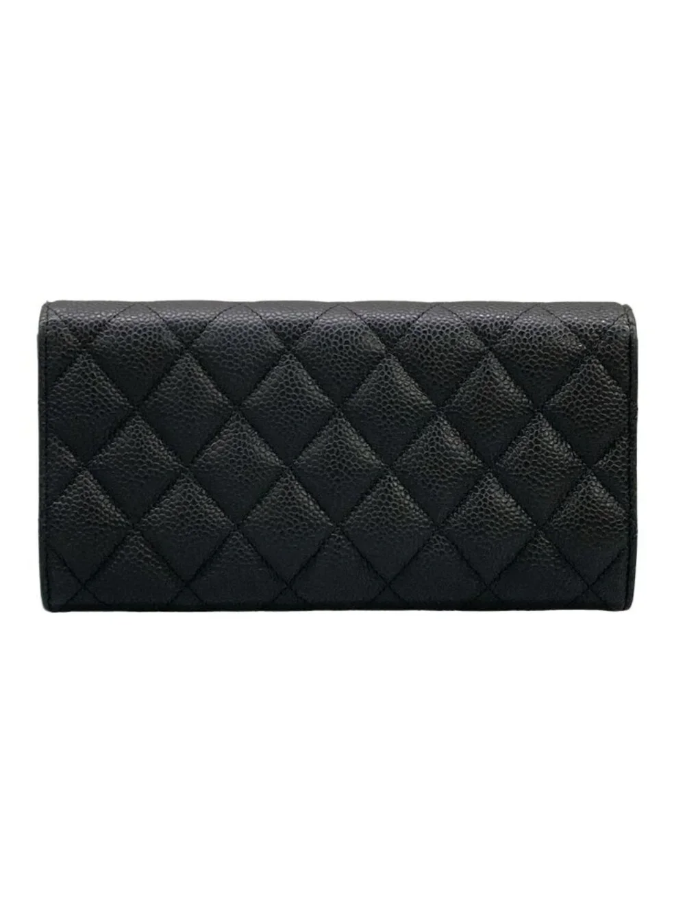 Chanel Wallet Quilted Black Silver
